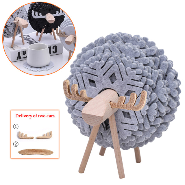 New Sheep Shape Anti Slip Cup Pads Coasters Insulated Round Felt Cup Mats Japan Style Creative Home Office Decor Art Crafts Gift