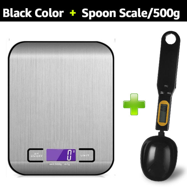 Digital Kitchen Scale 5kg/10kg Food Multi-Function 304 Stainless Steel Balance LCD Display Measuring Grams Ounces Cooking Baking